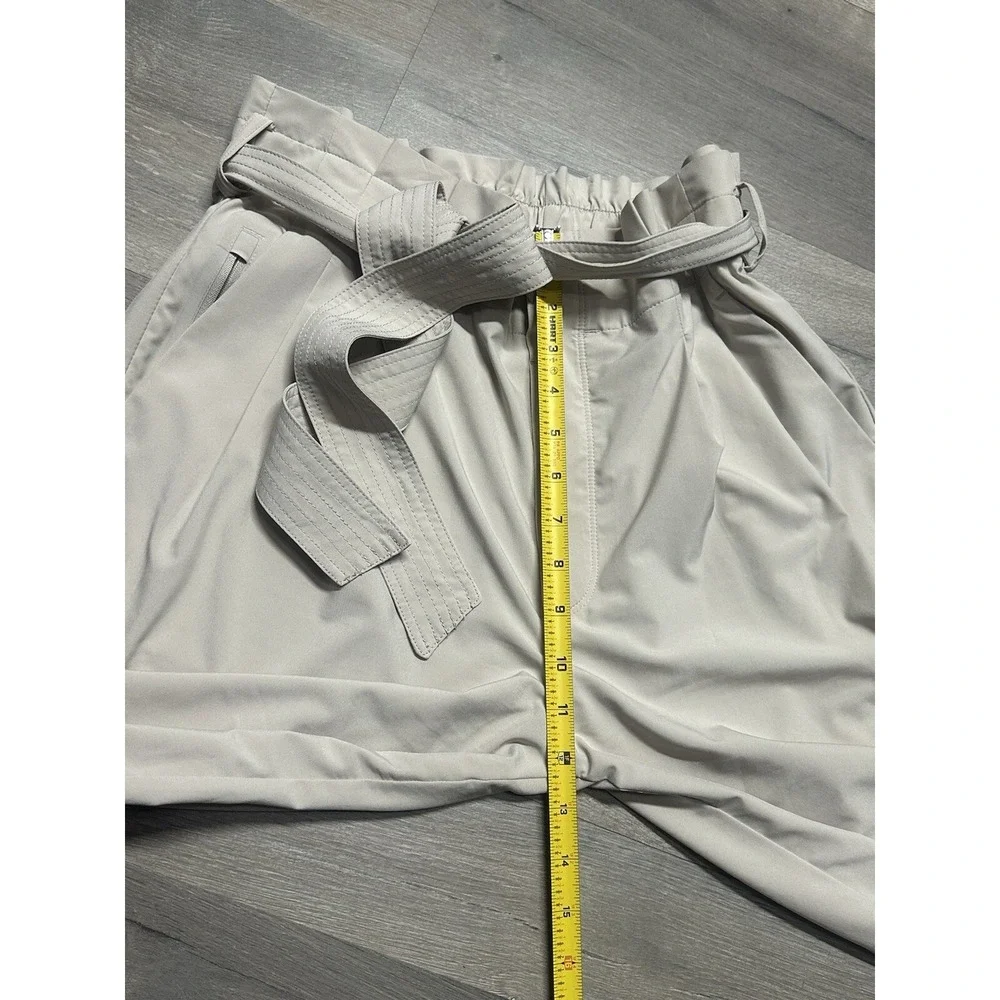 Athleta Skyline Pant II Womens 12T Brownstone Beige Lightweight Belted - Picture 10 of 13